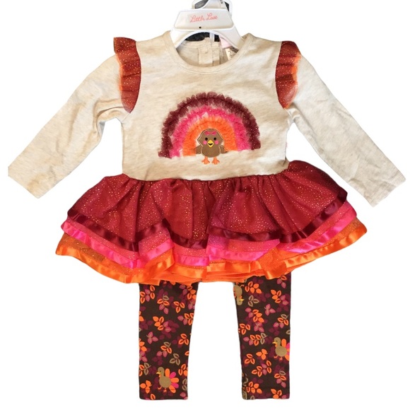 2 piece turkey Thanksgiving set. Glitter. Tulle
